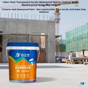 Colle d'étanchéité transparente à base d'acide acrylique, non toxique et ininflammable, pour murs extérieurs – Peinture imperméable - Product Image 1