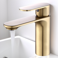 Robinet de lavabo thermostatique moderne à poignée unique en laiton, à montage sur plan, gris anthracite, céramique brossée pour salle de bain