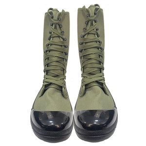 Botas de lona verde de alta calidad para hombre, botas de senderismo para acampar al aire libre, zapatos, botas protectoras conectadas con la lengua, ropa de trabajo cien - Product Image 4