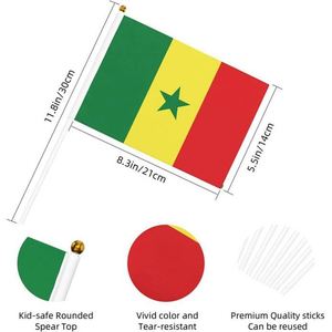 Wholesale Polyester Senegal Senegalese <b>Flag</b> Country National Hand Waving Mini <b>Flag</b> 14x21cm for Campaign Election Events - Product Image 4