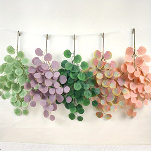 Guirlande artificielle d'eucalyptus KEMIN, feuilles en forme <span class=keywords><strong>de</strong></span> trident, style mariage et remise <span class=keywords><strong>de</strong></span> diplôme, fleurs décoratives artificielles, style nordique, polyester - Product Image 1
