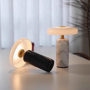 Lámpara de Escritorio Inteligente de Mármol con Carga Inalámbrica, Pantalla de Vidrio, Moderna, Portátil, USB, Iluminación Ambiental para Mesa de Noche, para Hotel y Hogar - Product Image 4