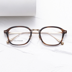 Gafas de Vista Ovaladas con Montura Completa de Titanio Marrón Sólido, Unisex, Ligeras, para Corrección de la Visión - Product Image 1