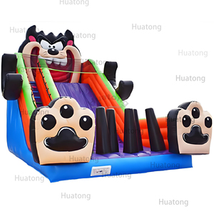 Huatong thương mại PVC gấu chủ đề nảy lâu đài <span class=keywords><strong>Inflatable</strong></span> khô trượt trượt Combo màu hồng trượt cho trẻ em bên - Product Image 5