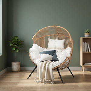 Breathable Comfortable Modern Hotel <b>Egg</b> <b>Chair</b> PE Wicker Steel Frame Lightweight Portable Waterproof Easy Installation for - Product Image 3