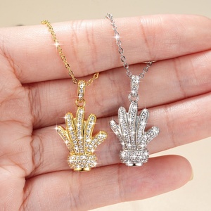 Factory Eco-friendly <b>Copper</b> 14k Gold Filled Gloves Style Insert Zircon Jewelry High Quality Dainty Woman Personalize Necklace - Product Image 6