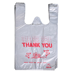 Vente en gros d'usine T-shirt avec logo coloré imprimé en plastique pour restaurant personnalisé à bas prix Sacs à provisions exportés vers l'Afrique - Product Image 1