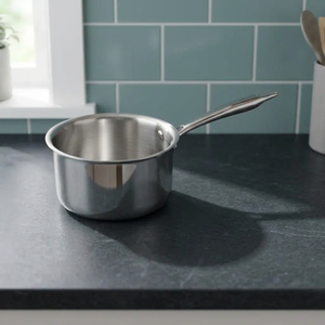 Casserole profonde exclusive de qualité supérieure en acier inoxydable triple couche 18 cm avec couvercle, qualité 304, compatible induction, ustensiles de cuisine - Product Image 1