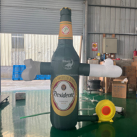 Danseur gonflable adapté aux besoins du client d'air de main de vague de bouteille de bière pour la publicité