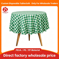 Nappe jetable moderne en plastique vert et blanc, écologique, imperméable et résistante à l'huile, pour jardin, fête, pique-nique en extérieur, vente en gros