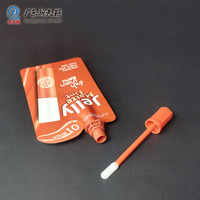 Emballage cosmétique de voyage personnalisé en aluminium avec impression couleur, avec bec verseur et brosse pour rouge à lèvres