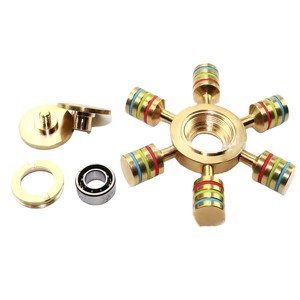 Nouveauté : Fidget Spinner en métal à six bras avec éléments en silicone, pour le soulagement de l'anxiété et du stress, TDAH, autisme, cadeaux de Noël et d'anniversaire pour adultes - Product Image 5
