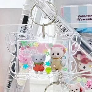 Yeni Karikatür Şeffaf Fotoğraf Çerçevesi Anahtarlık Fotoğraf Kolye Kedi Kelebek Şeklinde Anahtarlık Akrilik - Product Image 4