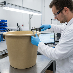 <span class=keywords><strong>Bac</strong></span> à plantes en fibre <span class=keywords><strong>de</strong></span> verre robuste et grand format, jardinière en FRP renforcée à 5 couches, pot géant résistant aux intempéries pour l'aménagement paysager urbain sur toits - Product Image 5