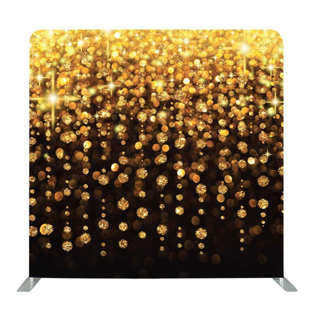 8ft X 8ft Custom Printing Gold DPR Tension Fabric Pillow case Photo Booth Backdrop Display
