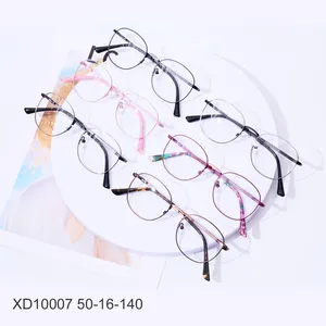2023流行的彩色眼镜架高品质金属框醋酸纤维镜腿弹簧光学眼镜