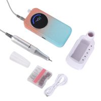 SG723 Lime à ongles rechargeable dégradé orange-bleu 45000 tr/min 48W, polisseuse à ongles portable sans fil USB pour salon de manucure