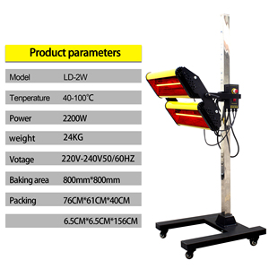 Lámpara de Curado de Pintura Infrarroja de Onda Corta para Carrocería de Automóviles, Lámpara Infrarroja para Secado de Pintura, 2200W, 220V, 800mm*800mm - Product Image 2