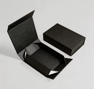 Eco-Friendly High-End Matte Black Foldable <b>Magnetic</b> <b>Gift</b> <b>Box</b> Four-Color Printed Design Made Thick Rigid Cardboard Integrated - Product Image 1