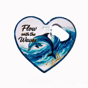 Décapsuleur Thème Océan en Gros, Aimant <span class=keywords><strong>de</strong></span> Réfrigérateur en Forme <span class=keywords><strong>de</strong></span> Cœur avec Photo Personnalisée, Décapsuleur Magnétique pour Cadeaux <span class=keywords><strong>de</strong></span> Mariage - Product Image 3