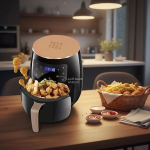 EN STOCK Friteuse à air numérique à écran tactile 4,5L 6L sans huile, électrique, portable, Silver Crest, 6 Litres - Product Image 1