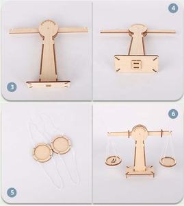 Balance à levier en bois à faire soi-même, balance de pesage, jouet éducatif d'équilibre pour l'enseignement des sciences et des mathématiques pour <span class=keywords><strong>les</strong></span> élèves et <span class=keywords><strong>les</strong></span> enfants - Product Image 6