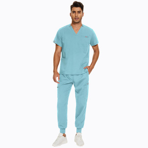 Workwear Plus Size Male <strong>Uniform</strong> Scrub Sets With Pockets Jogger Navy Blue Pharmacy Scrubs <strong>Clinic</strong> <strong>Uniforms</strong> Hospital Nurse for Men - Product Image 2