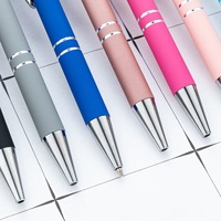 Stylo bille métallique à toucher doux 1,0 mm, logo personnalisé, corps en aluminium multicolore, cadeau publicitaire, pour étudiants et bureau