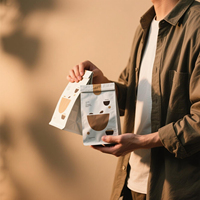 Sacs à café personnalisés avec logo imprimé, emballage avec valve, sac à café en kraft, sac à fermeture éclair en papier kraft