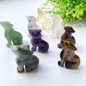 Sculptures en cristal naturel Quartz <span class=keywords><strong>loup</strong></span> pierre de sang jaune oeil de tigre améthyste animaux décoration de <span class=keywords><strong>la</strong></span> maison - Product Image 4