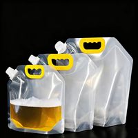 Voedselveilige bierverpakkingstas, bulk craft verse tapbier draagtas, soep wegwerp afhaaltas met tuit