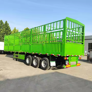 Remolque de plataforma de 3 ejes y 40 pies con capacidad de 60 toneladas, con barandas laterales abatibles, para la venta, semirremolque personalizado para la cosecha de caña de azúcar - Product Image 6