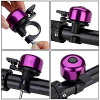 Sonnette de vélo en alliage d'aluminium OEM, type à pression, durable, écologique, légère, résistante à la pluie, son fort, compatible