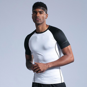 T-shirt de sport pour homme à manches courtes, compression, séchage rapide, impression personnalisée OEM, Shark, 90% polyester, 10% élasthanne - Product Image 5