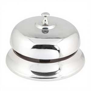 Amerian Style Table Bell Brass Nickel Polished Tabletop Bells Metal Crafts School Office Use Calling Bell Desktop <b>Decoration</b> - Product Image 1