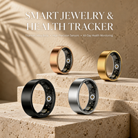 Bague connectée en acier inoxydable, étanche, avec suivi de la fréquence cardiaque, de l'oxygène sanguin, du sommeil et de l'activité, contrôle par application