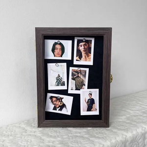 Óc chó đen A4 12x16 inch phía trước mở bản lề Khung hộp bóng với bảng hiển thị vải bố - Product Image 5