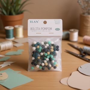 Ilan Bolita Pompom 0.8cm Couleur Morandi 100Pc Décoration artisanale - Product Image 3