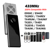 Compatible avec les émetteurs de télécommande de portail 433 MHz suivants : TX4UNI, TX4UNIF, TX2EV, TX4RUNI, E950C, E940C et TX2