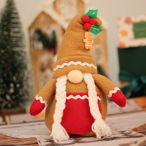 Cross-border New Christmas Decorations <strong>Gingerbread</strong> Man Knitted Pointed Cap Rudolph Faceless Doll Toy Window Display <strong>Piece</strong> Model - Product Image 3