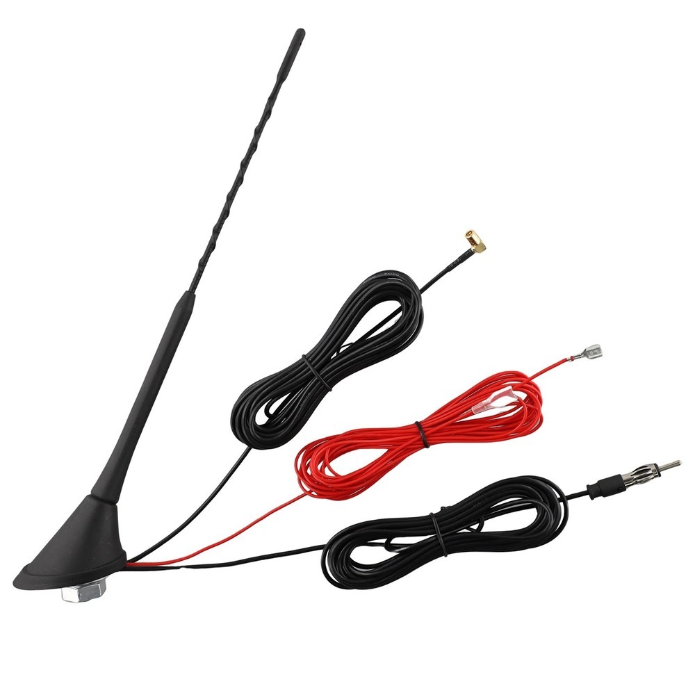 Universal 23cm Short Car Radio Antenna - AM/FM/DAB Replacement Mast With 4/5/6mm Screw Adapters