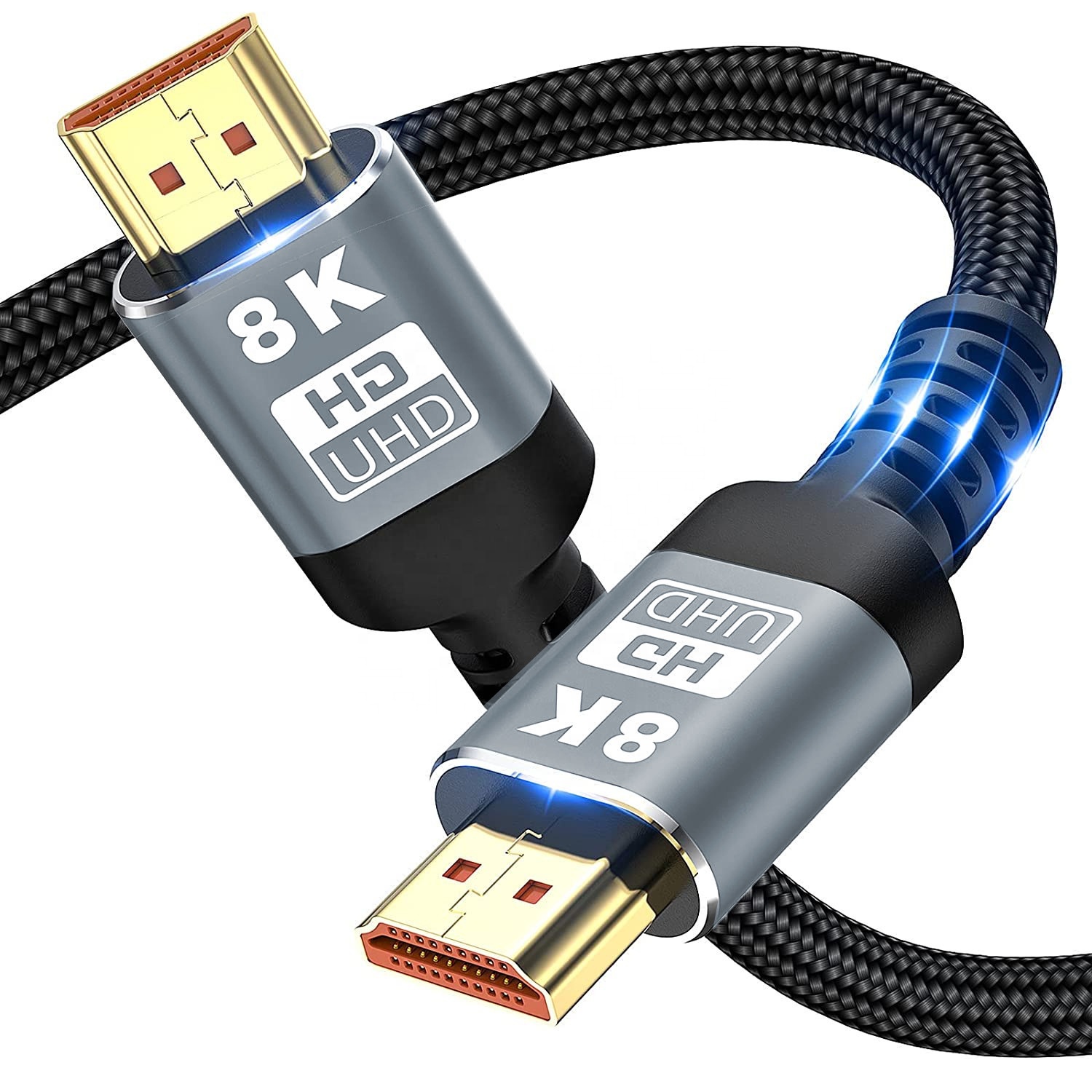 8K HDMI 2.1 Кабель 2 м 6,6 футов Высокоскоростной плетеный кабель HDMI Шнур 4K 120 Гц для телевизоров Sony PS5 Xbox Gaming Monit