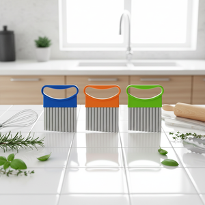 Couteau à découper les pommes de terre manuel multifonctionnel pour la maison, lame ondulée dentelée, outil de cuisine - Product Image 2