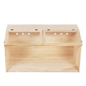 Gabbia per Criceti Pieghevole Grande in Stile Legno Sostenibile con Finestra in Acrilico, Tetto Apribile e Impermeabile per Piccoli Rettili - Product Image 4