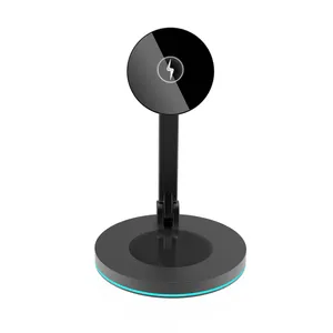 Newest 2IN1 Magnetic Phone Holder Wireless Charging Stand Desktop Phone Charger for ios phone 12 Magnet Charging Bracket