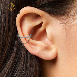 <span class=keywords><strong>Anello</strong></span> <span class=keywords><strong>per</strong></span> Naso in Titanio con Catena a Cerniera e Pendente a Diamante <span class=keywords><strong>per</strong></span> Piercing Cartilagine, Elice, Trago e Conca - Product Image 5