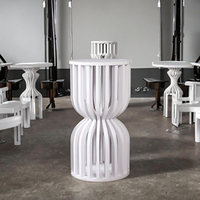 Nouvelle décoration de mariage populaire, table à gâteau blanche, socle rond en acrylique, cylindre