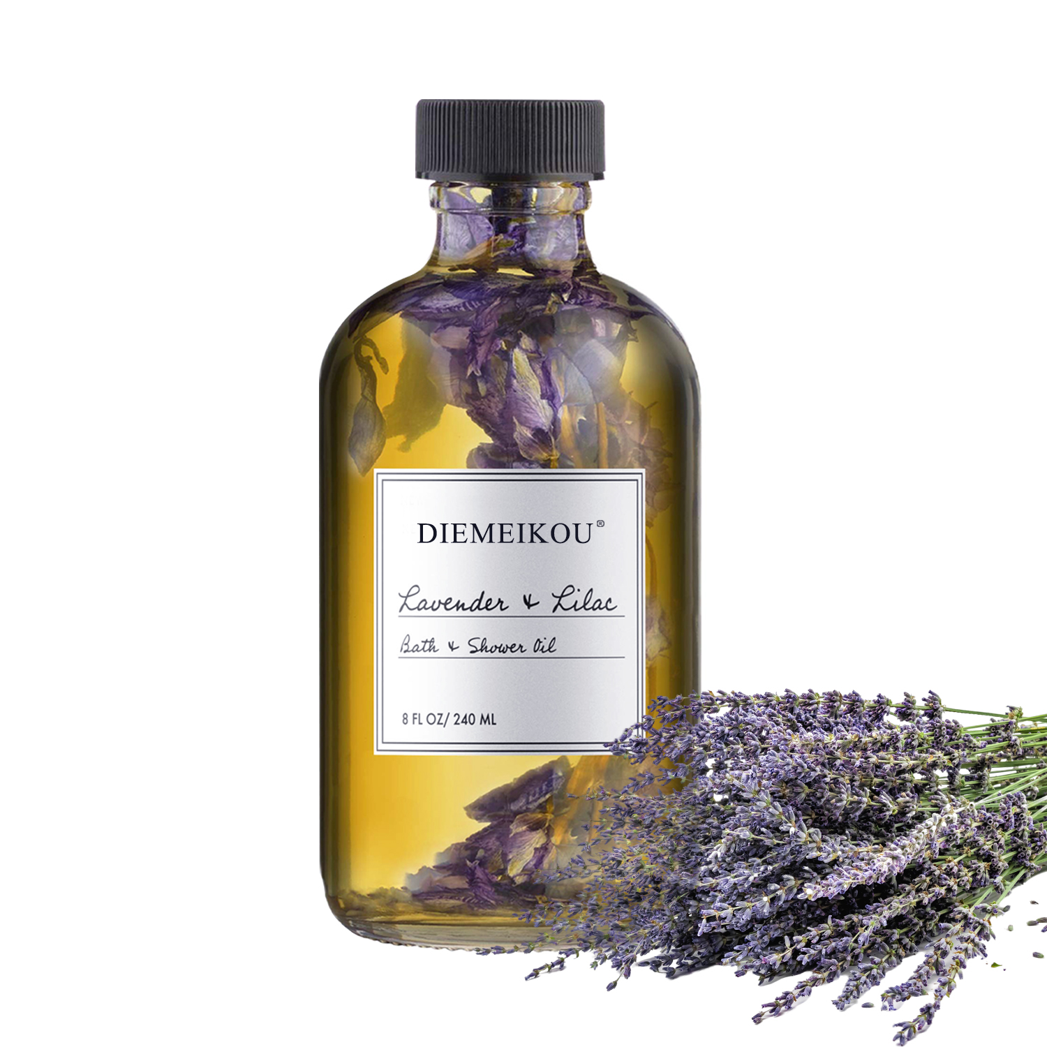 Formulated with 100% Pure Plant Extracts Powerful Antioxidant Lavender and Lilac Bath and Shower Oil