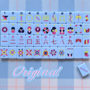 Jeu de Mahjong Américain de Luxe Moderne Minimaliste en Acrylique Bleu Gravé, 160 Pièces Pliables Écologiques pour Enfants, Jeu de <span class=keywords><strong>Ludo</strong></span> d'Intérieur - Product Image 1