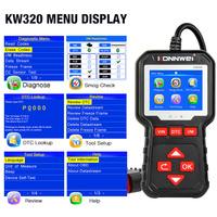 KW320 Motor de coche automotriz Smog Check OBD2 escáner de diagnóstico con un clic I/M VIN DTC